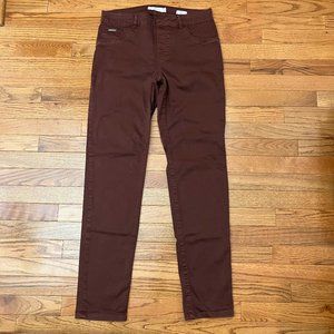 beija flor Kelly Skinny Leg Jeans Mid Rise Burgundy Size 8